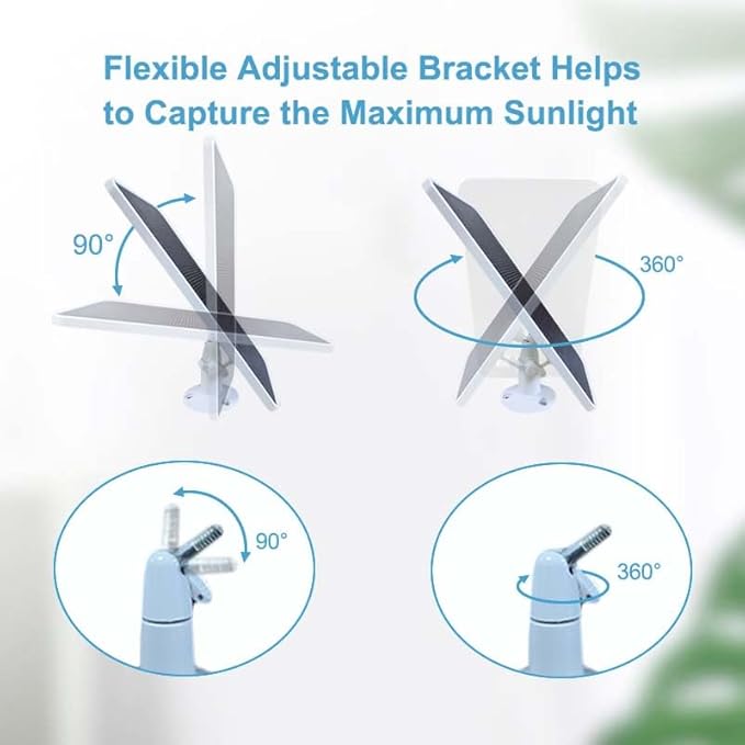 Solar Panel for Arlo Essential/XL Spotlight Cam (1st Gen), Essential 2K/2K XL (2nd Gen,3rd Gen), with 13FT Micro USB & Type-C Cables, 360° Adjustable Aluminum Mount, 1 Pack