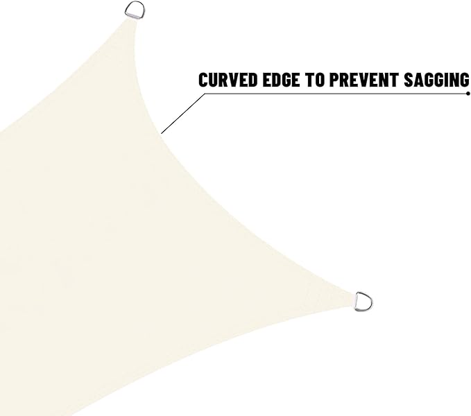 LOVE STORY Rectangle 10'x15' Waterproof Sun Shade Sail Canopy UV Block for Outdoor Patio Backyard Carport,Cream(We Make Custom Size)