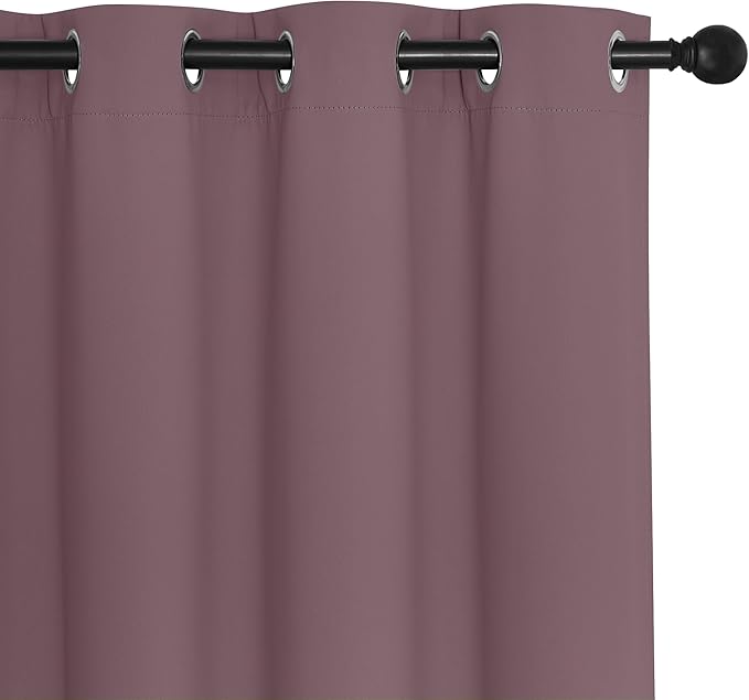 NICETOWN Privacy Room Divider Curtain Thermal Blackout Curtain for Patio Door, Living Room, Bedroom Partition and Shared Office Space, 1 Grommet Panel, Dry Rose, 100 inch x 108 inch Long