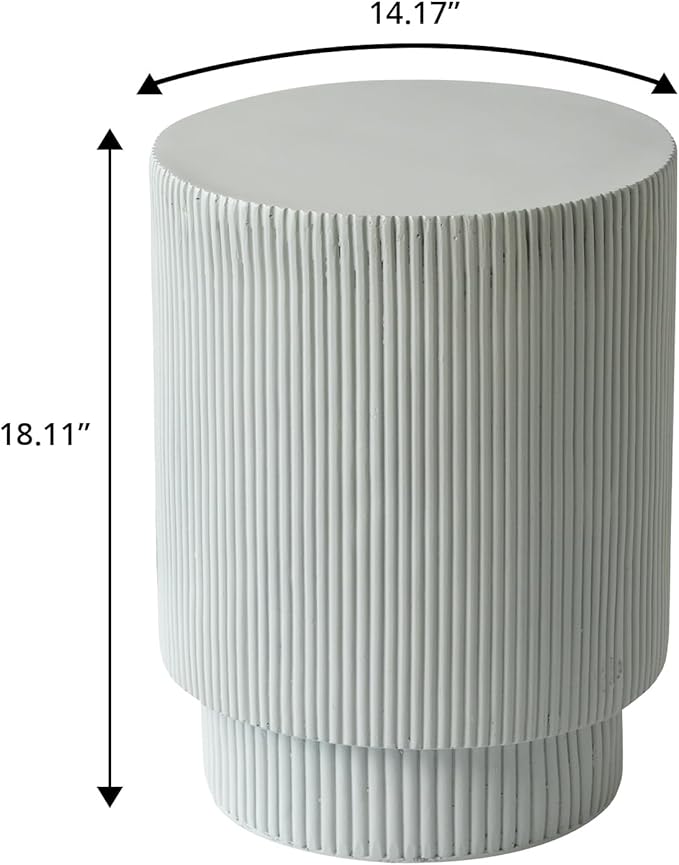 LeisureMod Eden Modern Side End Table β Indoor and Outdoor Accent Table for Living Room, Bedroom, Patio, Balcony, Porch, Garden, Small Spaces in Light Grey