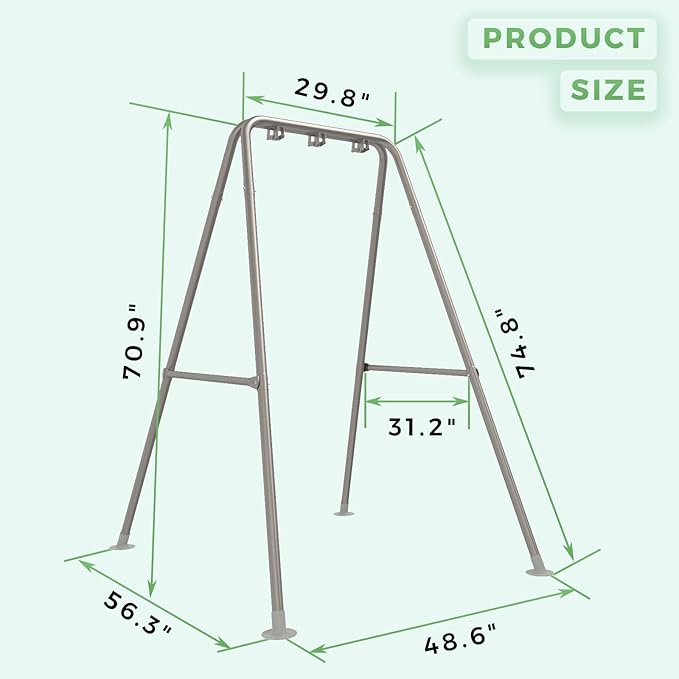 G TALECO GEAR Hammock Chair Stand,Heavy-Duty Steel Hammock Stand,300LBS Multi-Use Swing Stand for Outdoor Indoor,Hammock Chair not Include (Silver)