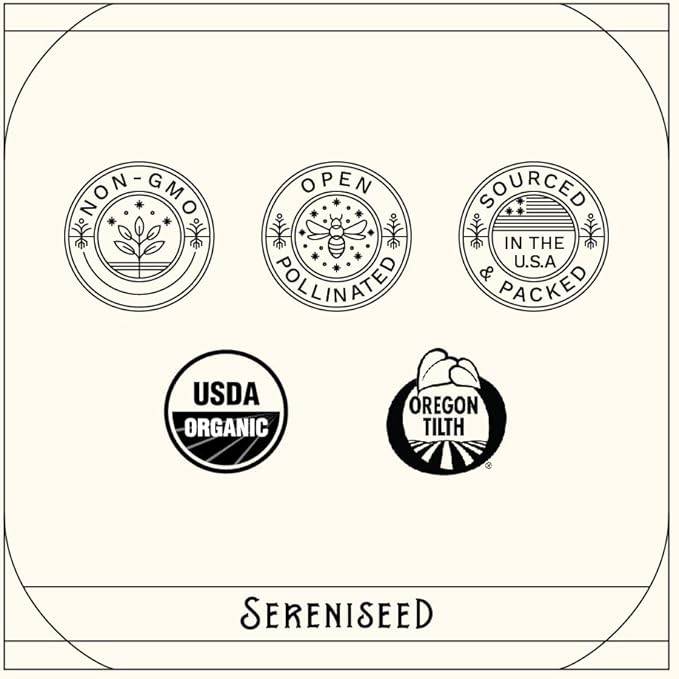 Sereniseed Certified Organic Mammoth Grey Stripe Sunflower Seeds (2-Pack) – 100% Non GMO, Open Pollinated – Guide for Indoor & Outdoor Garden Planting