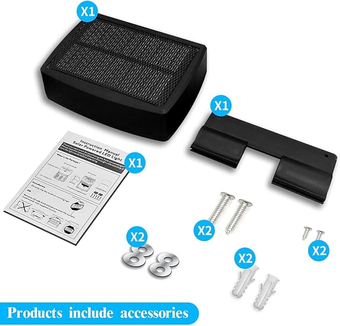 (Set of 2) Solar Power Deck LED Light Clip-On Yard Security Sign Spotlight (Large Capacity Battery, Max14 Hours Working)