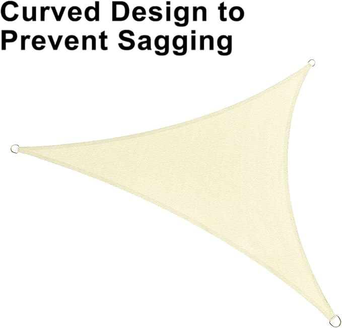 LOVE STORY Custom Size 12'x20'x23.3' Butter Cream Sun Shade Sail Right Triangle Sunshade Fabric Awning Canopy for Patio Backyard Carport Pergola (Customized)