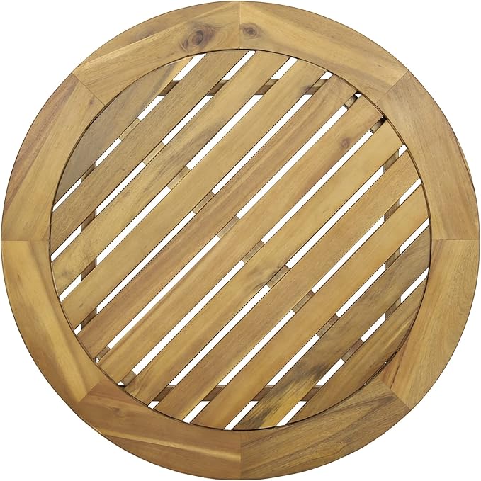 Solano Outdoor Circular Coffee Table - Acacia Wood - Teak