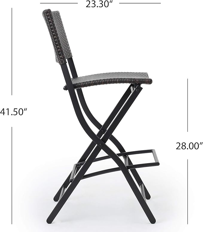 Christopher Knight Home Margarita Outdoor Wicker Barstools, 4-Pcs Set, Multibrown