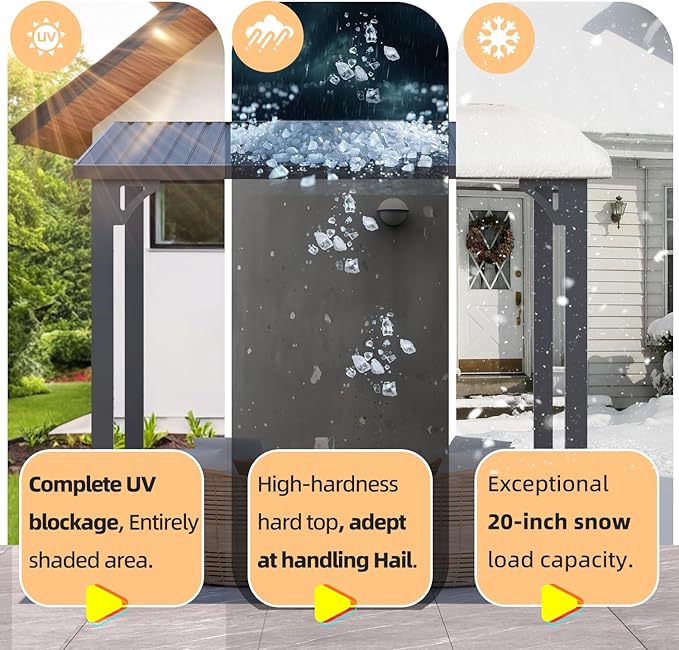 AECOJOY 10'x8' Pergola Hardtop Outdoor Gazebo for Patio, Small Heavy Duty Lean to Metal Pergolas and Gazebos Clearance, Wall-Mounted Grill Gazebo Galvanized Steel Patio Roof Awnings for Patio, Decks