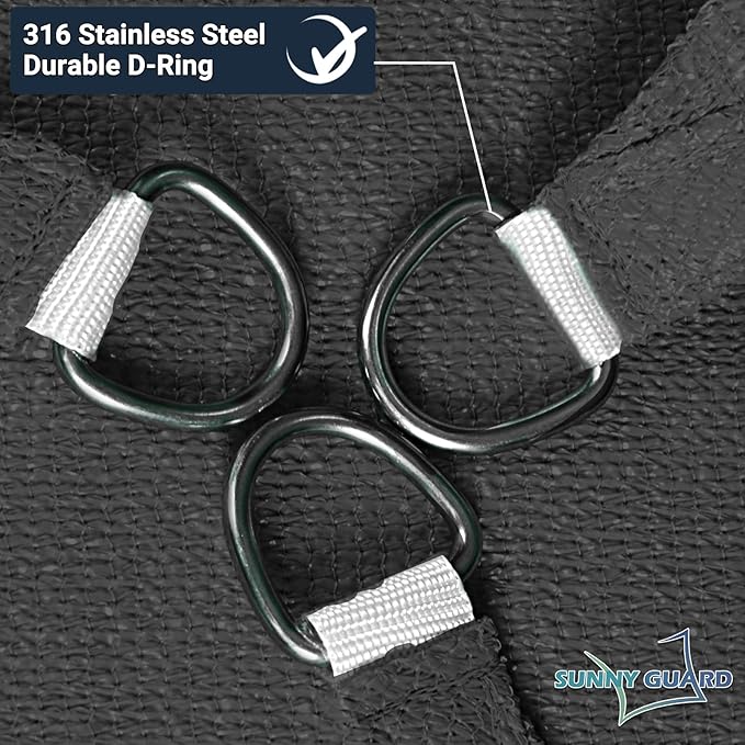 SUNNY GUARD Custom Size 12'x14'x18.4'Graphite Grey Sun Shade Sail Right Triangle UV Block Shade for Backyard Yard Patio Deck Garden(Customized)