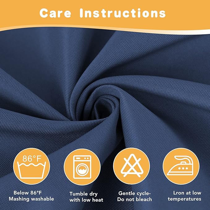 HolidayIdeas Outdoor Curtains for Patio Waterproof, 4 Panels - 54 x 84 Inch - Privacy Protection & Light Filtering Curtains Navy Grommet Outside Curtains for Porch, Gazebo, Pergola, Backyard