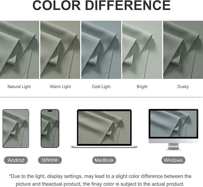 RYB HOME Outdoor Curtains for Patio Waterproof Block Sunlight Thermal Insulated Privacy Assured Thick Outside Curtains for Porch, Gazebo, Pergola, W84" x L84", Sea Green, 1 Panel
