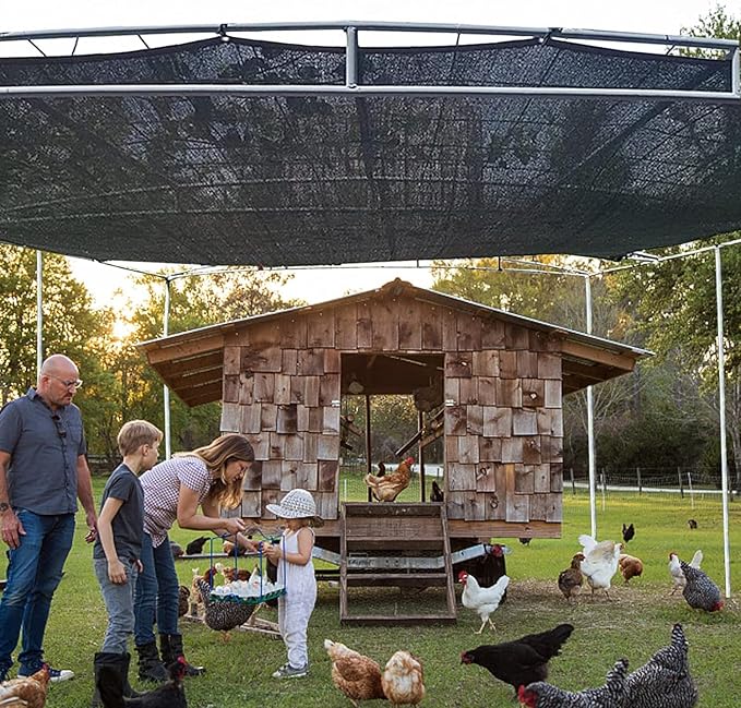 QLOFEI Shade Cloth for Patio, 80-90% Sunblock Shade Sails for Garden Pergola Outdoor, Sun Protection Screen with Grommets, Easier to Hang Neting Covers for Kennel Chicken Coop Lawn, 20x40 FT