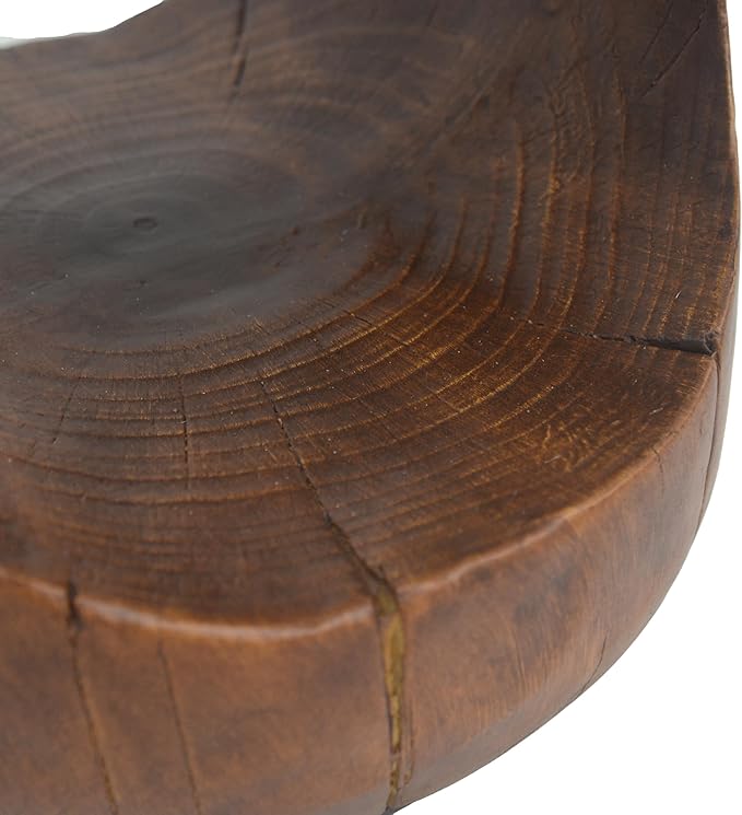Christopher Knight Home Novi 26.57"H Lightweight Concrete Outdoor Side Table, Hollow Round-shaped Patio End Table, MGO Outdoor Coffee Table, Garden Plant Stand Indoor, Wood-Like Texture, Antique Brown