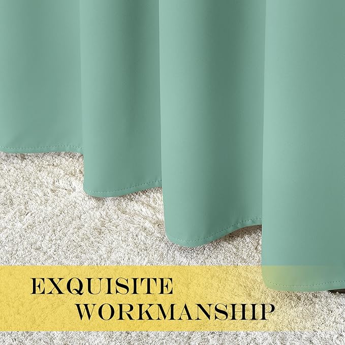 NICETOWN Blackout Room Darkening Window Curtain - Thermal Insulated Solid Grommet Blackout Patio Door Curtain/Drape for Living Room (Aqua Blue, 1 Panel, 52 by 95-inch)