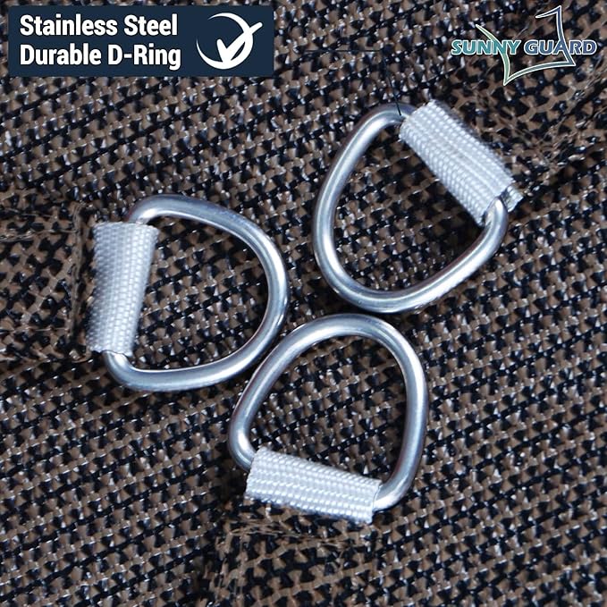 SUNNY GUARD Custom Size 18'x22'x22' Triangle Brown UV Block Sunshade for Backyard Yard Deck Patio Garden Outdoor Activities and Facility(Customized)