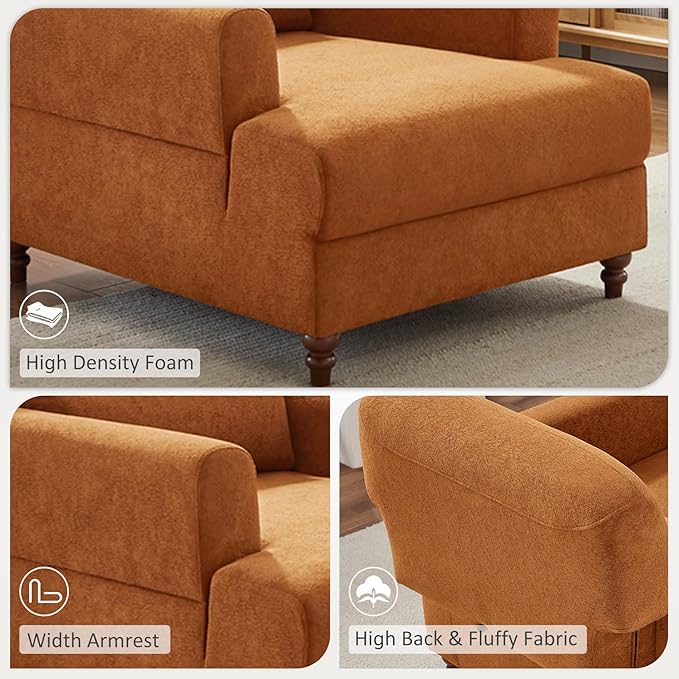 Oversized Chaise Lounge Chair, Cloud Fluffy Chaise Sofa Recliner with Adjustable Backrest, Comfy Upholstered Sleeper Couch Bed, Modern Deep Seat Reading Armchair for Living Room, Movie Room, Bedroom