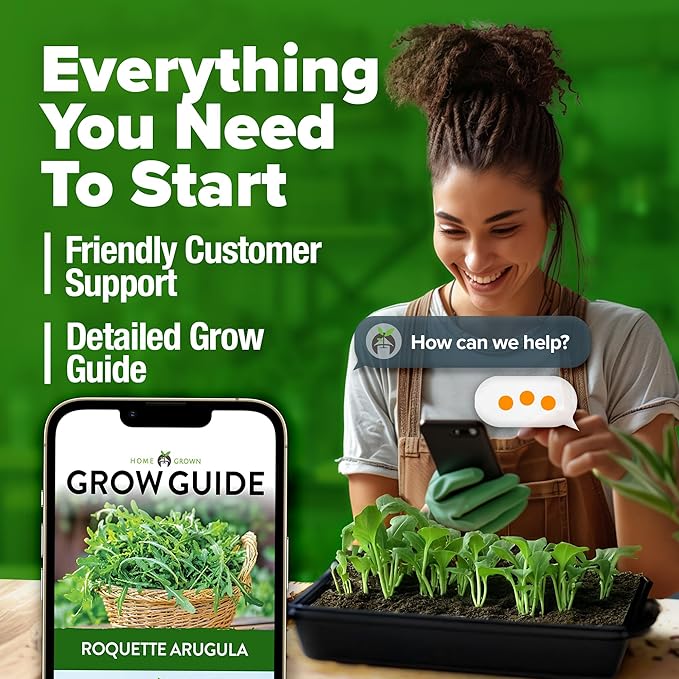 HOME GROWN Non GMO Arugula Roquette Seeds Pack 2,175 Heirloom Arugula Seeds for Planting Best for Outdoor Gardens,Providing Fast-Growing Greens for Salads - Eruca vesicaria
