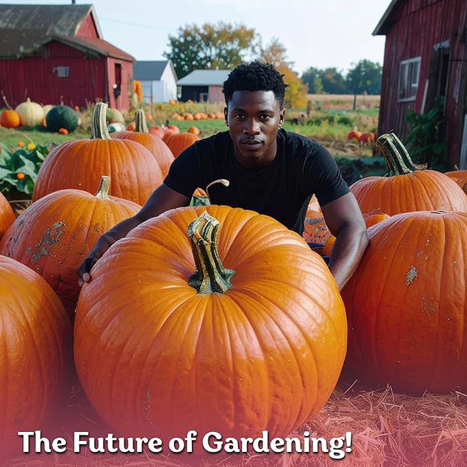 KVITER 25 Big Max Pumpkin Seeds for Planting (Cucurbita Pepo) – Giant Heirloom & Organic Pumpkin Seeds, Up to 100 lbs – Ideal Vegetable Seed Packets for Home Outdoor Garden