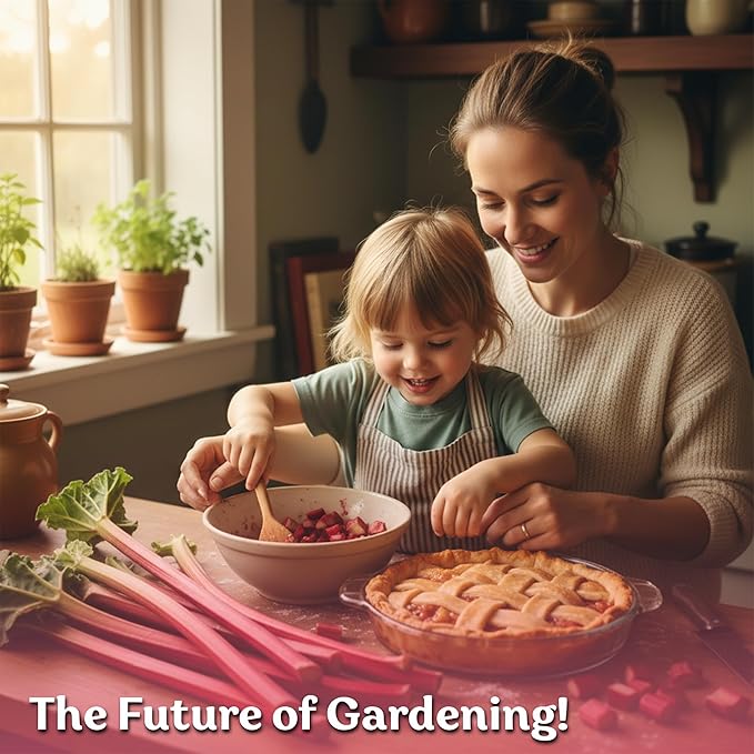 KVITER 50 Red Victoria Rhubarb Seeds for Planting (Rheum Rhabarbarum) – Organic & Heirloom Seeds, Perennial Vegetable Seeds – Perfect for Rhubarb Jam & Pies, Grow in Beds & Outdoor Garden