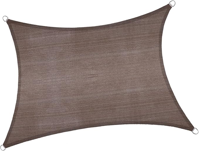 LOVE STORY 6.5/10/12/13/1416/20 Rectangle Brown Sun Shade Sail Canopy UV Block for Outdoor Patio Garden Backyard,6.5' x 10' Brown