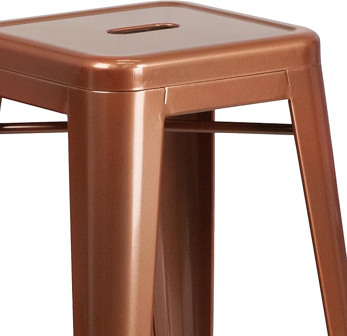 Flash Furniture Commercial Grade 30" High Backless Copper Indoor-Outdoor Barstool