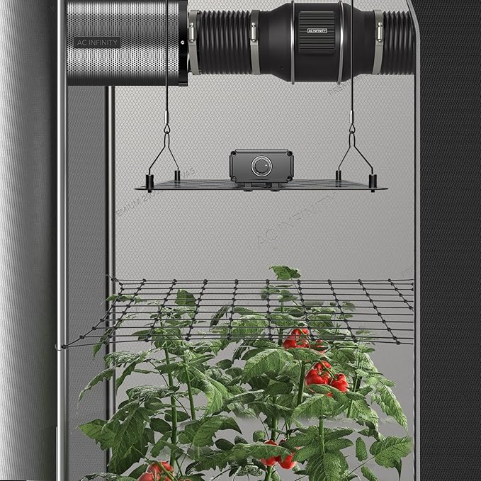 AC Infinity Grow Tent Trellis Netting 5x5', Heavy-Duty Elastic Plant Net with Steel Hooks, Flexible Hydroponics Support for Grow Tents, Gardening, and Horticulture