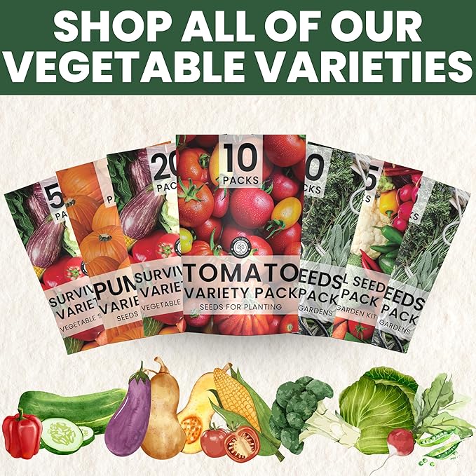 Summer Garden Seeds | 20 Individual Packs | 2026 Season | Non-GMO | Tomatoes, Squash, Melon, Herbs & More! | for Planting Indoor & Outdoor | by Family Sown