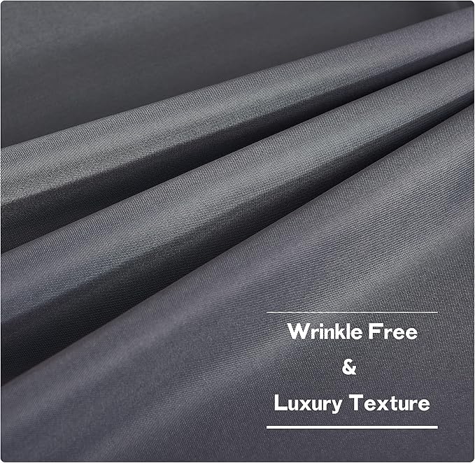 NICETOWN Canvas Outdoor Curtains Extra Wide for Patio Waterproof, Rustproof Grommet Outside Vertical Drapes for Gazebo & Porch & Cabana, W100 x L84, Dark Grey, 2 Panels