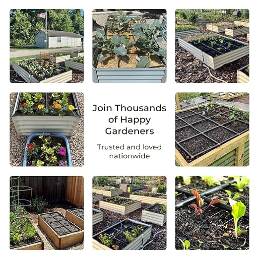 Garden Grid Watering System | Raised Garden Bed Drip Irrigation System – But Better | Pre-Assembled, Waters Every Plant Evenly, 1-Minute Setup | Square Foot Gardening Grid | US-Made (Cornerless, 2x4)