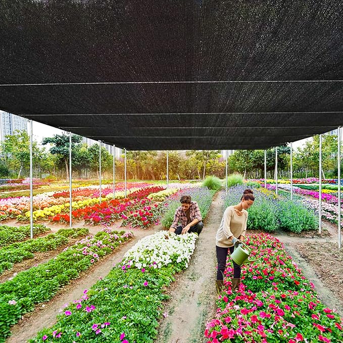 QLOFEI 4x6 FT Shade Cloth with Grommets, 90% Sun Shades Outdoor Patio Mesh Tarp, Easier to Hang Sunblock Neting Cover -for Garden Greenhouse Pergola Lawn Kennel Chicken Coop