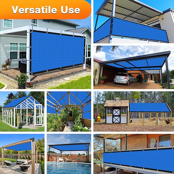 Artpuch Outdoor Pergola Shade Cover 4' X 11' Sun Shade Cloth with Grommets, 90% UV Protection Canopy Patio Privacy Screen (Customized Available) GN107, Blue