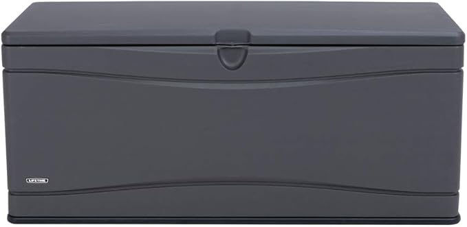 LIFETIME 60298 Heavy Duty Outdoor Storage Deck Box, 130 Gallon, Gray