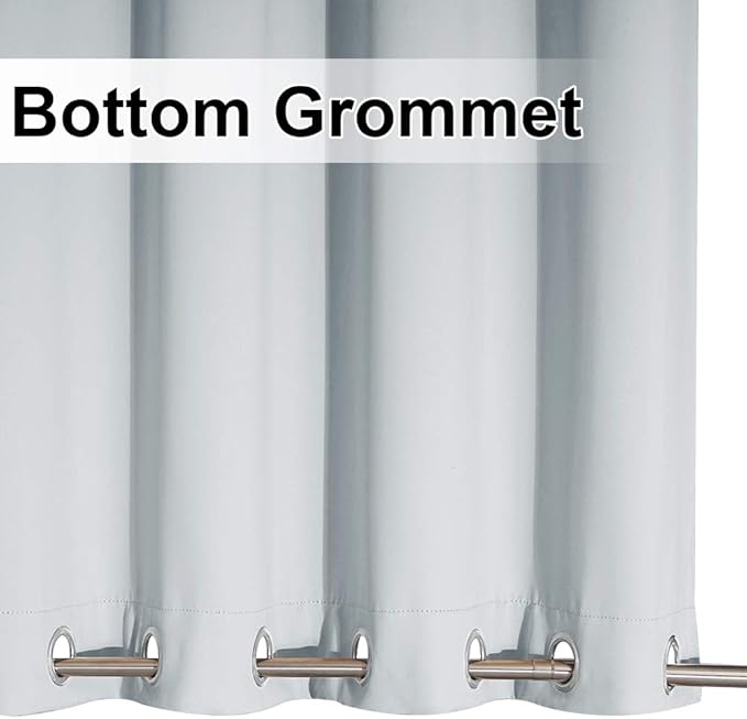 NICETOWN Greyish White Privacy Outdoor Curtain for Patio, Waterproof Thermal Insulated Room Darkening Top and Bottom Rustproof Grommets, Windbreak Drape for Porch, 1 Pack, W52 x L108 inches