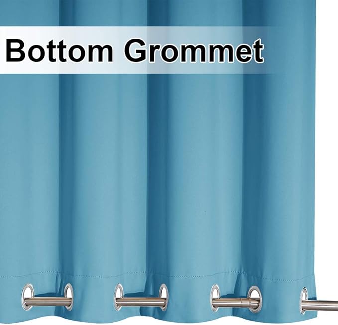 NICETOWN Windproof Outdoor Curtain for Patio, Waterproof Insulated Top and Bottom Rustproof Grommets Heavy Weight Sunlight Block Outdoor Patio Drape, 1 Panel, 52 x 95 inches, Teal Blue