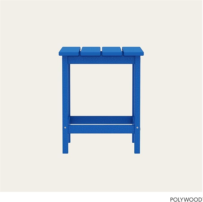 POLYWOOD Long Island 18" Side Table, Pacific Blue