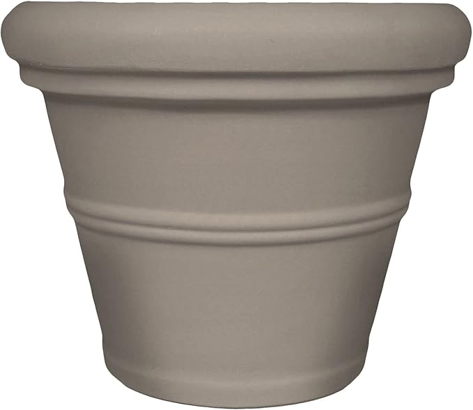 Tusco Products Rolled Rim Garden Planter, 24.5-Inch, Safari