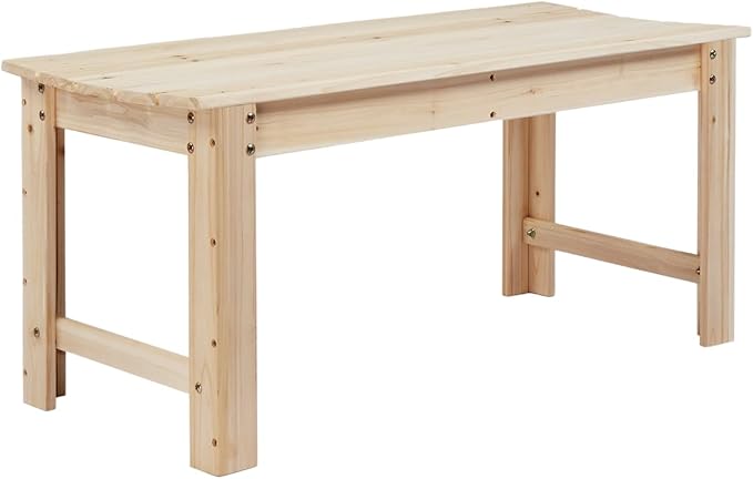VINGLI Outdoor Wood Bench, 40" Outdoor Bench Patio Wooden Bench Garden Bench Outdoor Backless Bench for Deck Patio (Natural)
