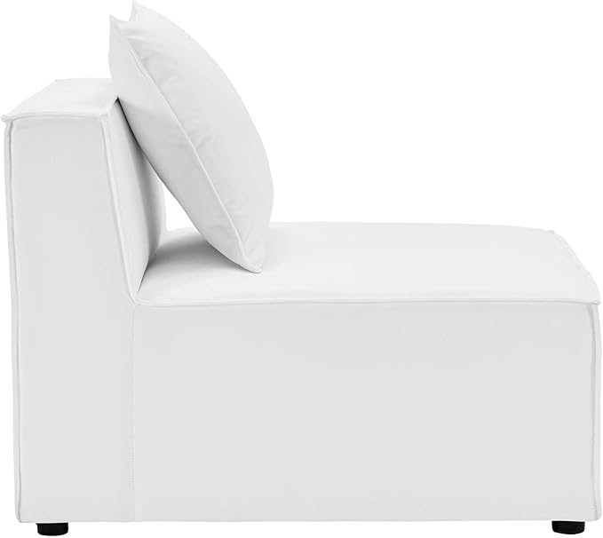 Modway EEI-4209-WHI Saybrook Patio Armless Chair in White 29.5 x 34.5 x 25.5