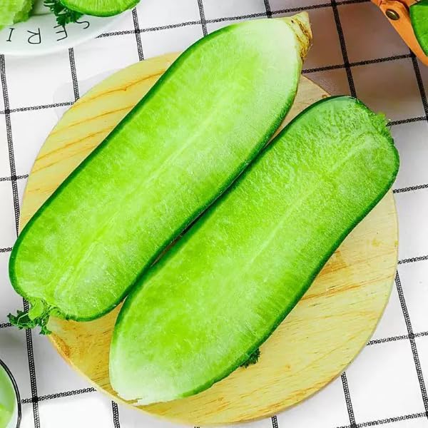 Green Skin Sweet Radish Seeds for Planting, 100+ Green Turnip Radish Seeds, Super Sweet & Crisp Fruit Radish, Fast Growing Heirloom Vegetable Seeds for Home Garden, Easy to Grow Non-GMO Seeds