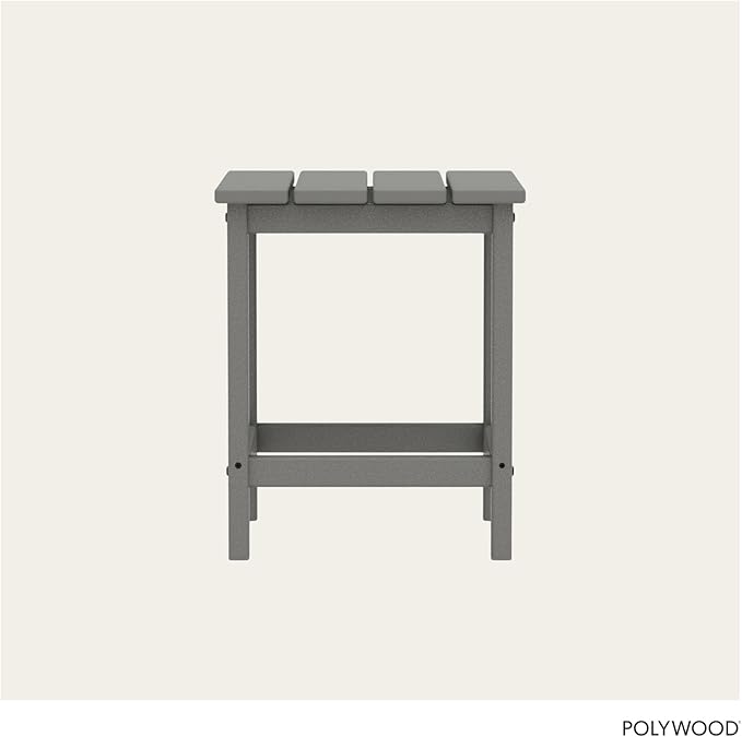 POLYWOOD ECT18GY Long Island Side Table, 18-Inch, Slate Grey