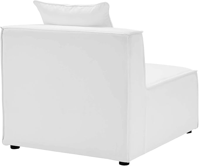 Modway EEI-4209-WHI Saybrook Patio Armless Chair in White 29.5 x 34.5 x 25.5