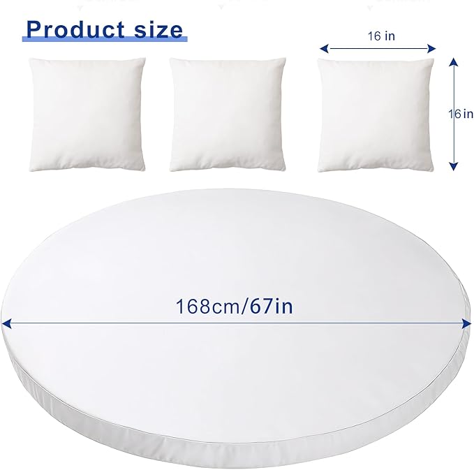 MICTONY Outdoor Daybed Cushion Cover, 66" Replacement Daybed Cover with Elastic Band, Sun Bed Cushion Cover, Outdoor Round Bed Cushion, Cover ONLY (Daybed NOT Included), Grey