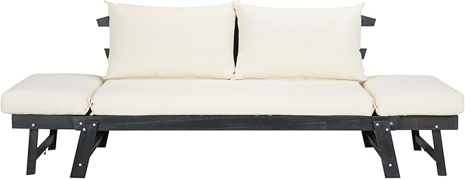 Safavieh PAT6745A Outdoor Collection Tandra Grey Modern Contemporary Daybed Day Bed