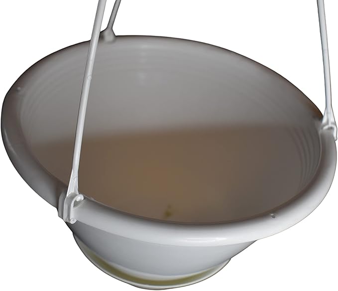 8'' White Plastic Hanging Basket with Saucer by Koba (5)