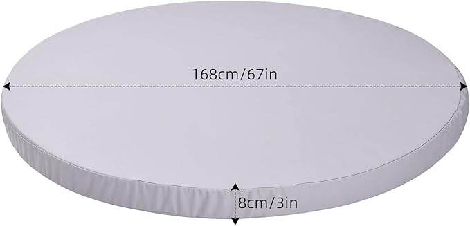 MICTONY Outdoor Daybed Cushion Cover, 66" Replacement Daybed Cover with Elastic Band, Sun Bed Cushion Cover, Outdoor Round Bed Cushion, Cover ONLY (Daybed NOT Included), Brown
