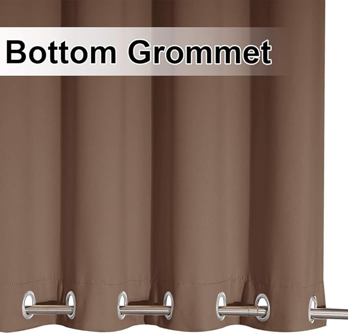 NICETOWN Outdoor Patio Curtain Windproof and Waterproof, Grommet Top & Bottom Wind-Break Thermal Insulated Blackout Extra Wide Door Divider Blind for Gazebo/Front Porch, Tan, 1-Pack, W100 x L108