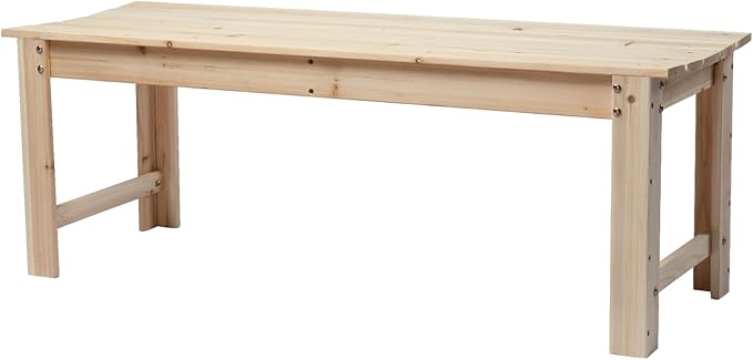 VINGLI Outdoor Wood Bench, 48" Outdoor Bench Patio Wooden Bench Garden Bench Outdoor Backless Bench for Deck Patio (Natural)