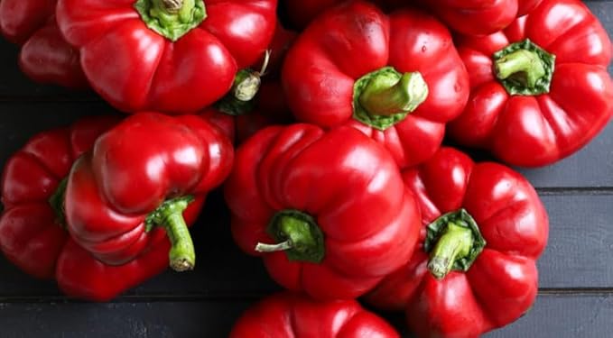 Organic Sweet Pimento Pepper, RED Ruffled, Heirloom from Romania, 50 Seeds, Lots of Flesh, Good for Canning
