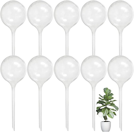 10 PCS Large Clear Plastic Watering Globes,Plant Self-Watering Bulbs,Flower Automatic Water Device,Garden Waterer for Plant Indoor Outdoor Plants Flowers