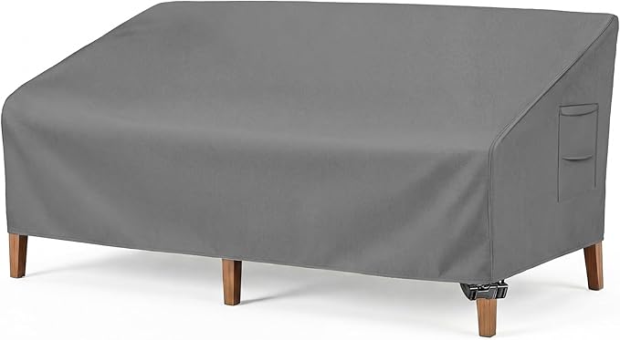 Vailge Heavy Duty Patio Sofa Cover, 100% Waterproof 3-Seater Outdoor Sofa Cover,Lawn Patio Furniture Covers with Air Vent and Handle,60" Wx 35" Dx 35" H,Grey