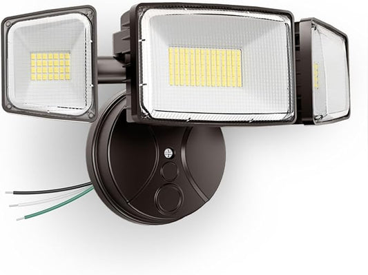 Onforu 100W 11000LM Flood Lights Outdoor, Brightness Security LED Flood Lights with 3 Adjustable Heads, Switch Controlled, IP65 Waterproof 6500K Outside Exterior Flood Light for Yard Garage Eave Patio